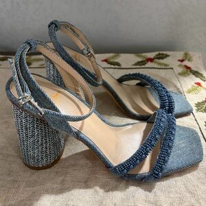 Sam Edelman Denim Beaded Heels